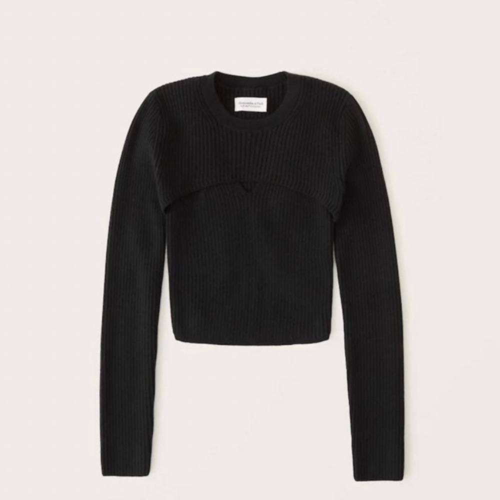 Abercrombie & Fitch Black Sweater Tank and Shrug Set